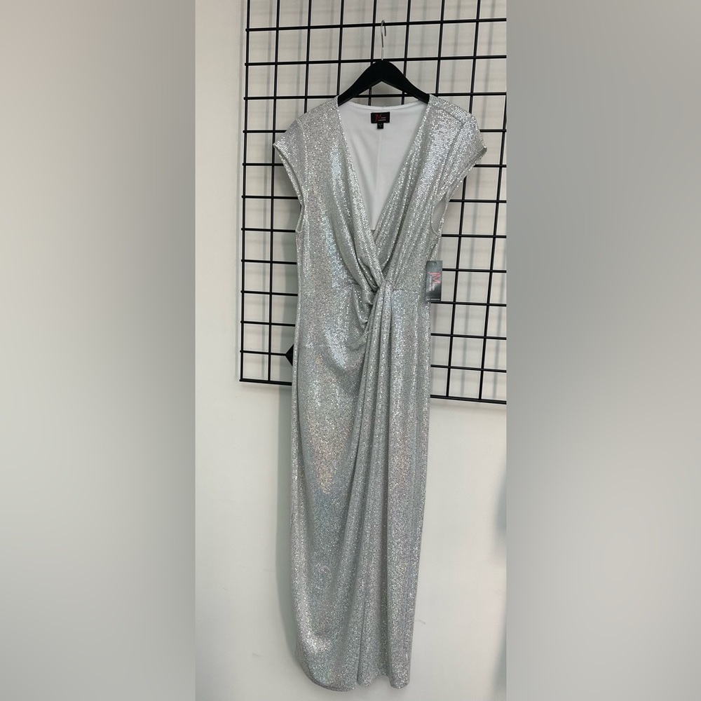 NWT JM Studio White Knit Sequins Maxi Gown - Picture 7 of 7